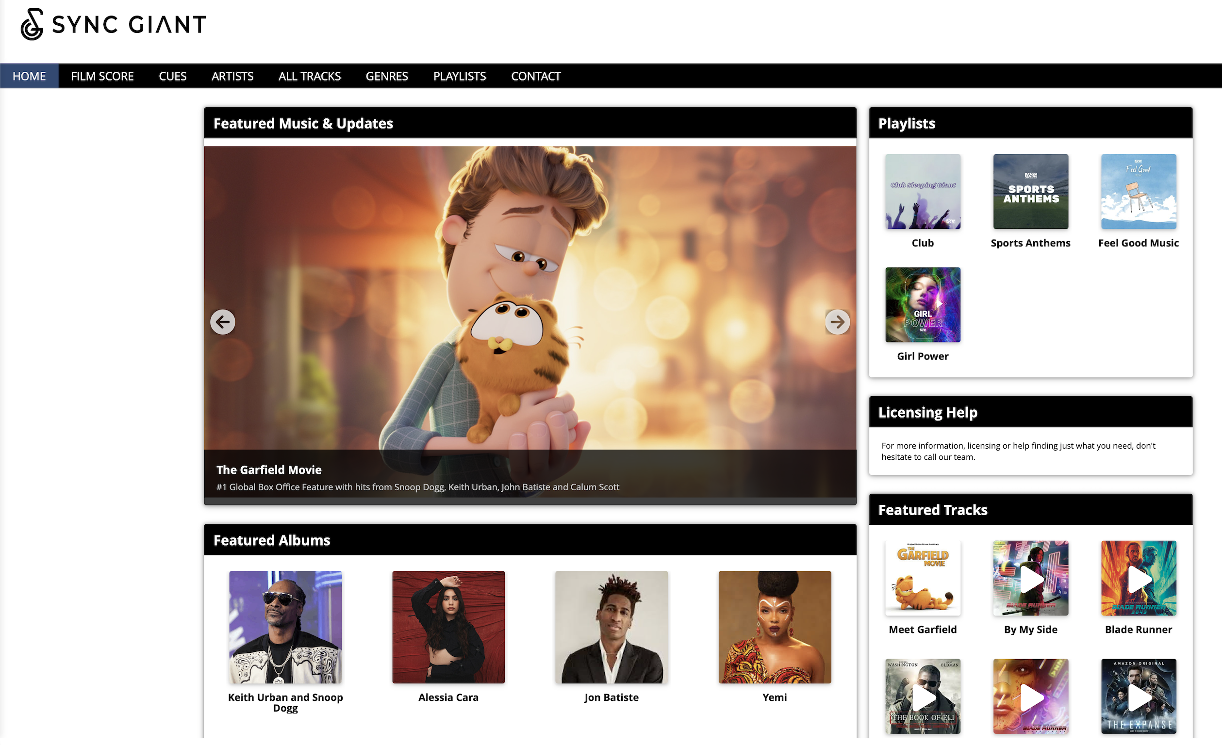 Sync Giant Music Catalog